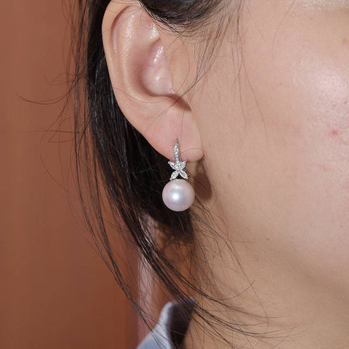 11-12mm CZ Pearl Earrings - House Of Pearls